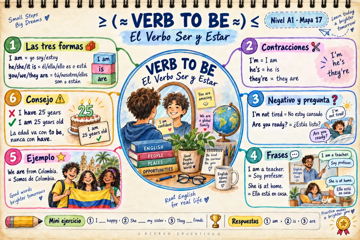 Mapa mental - Verbo To Be (A1)