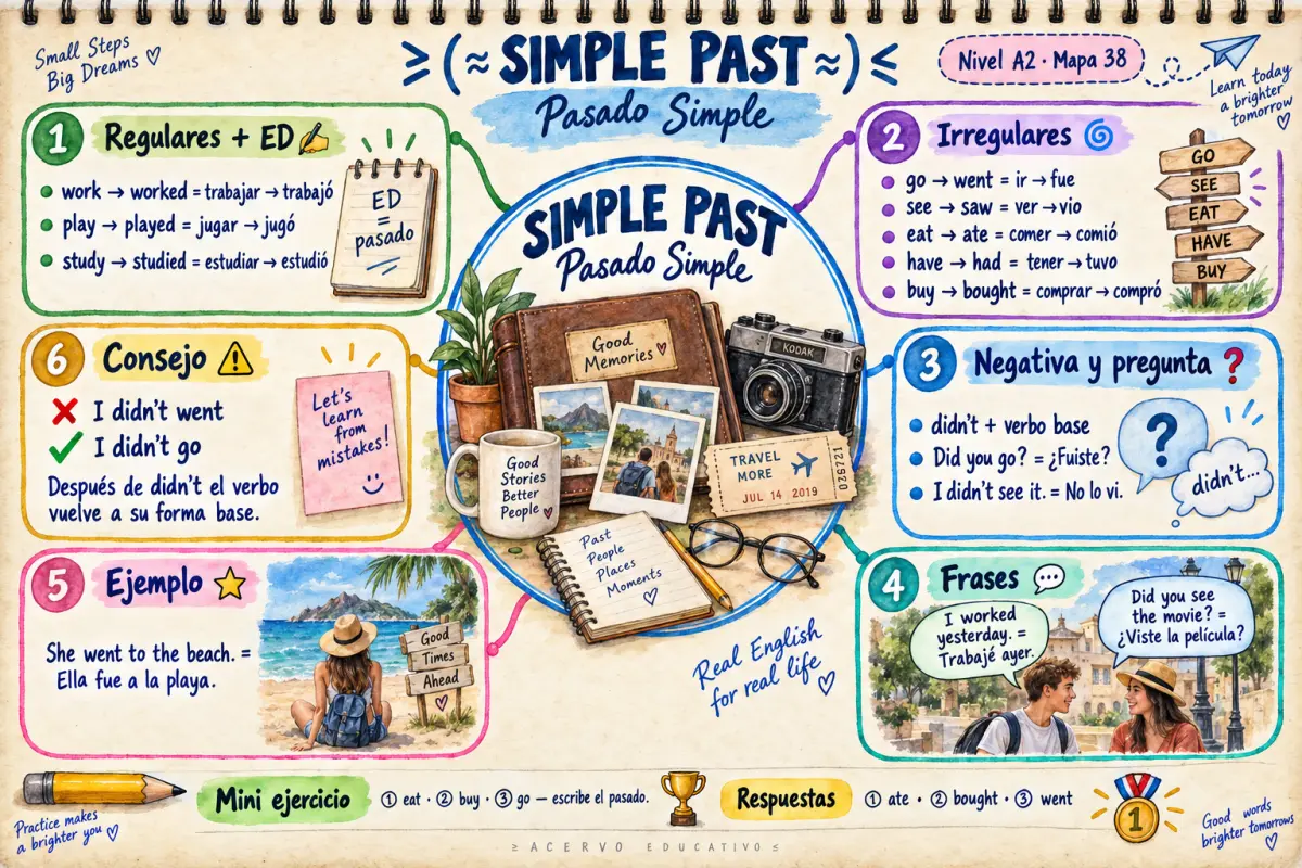 Mapa mental - Pasado Simple (A2)